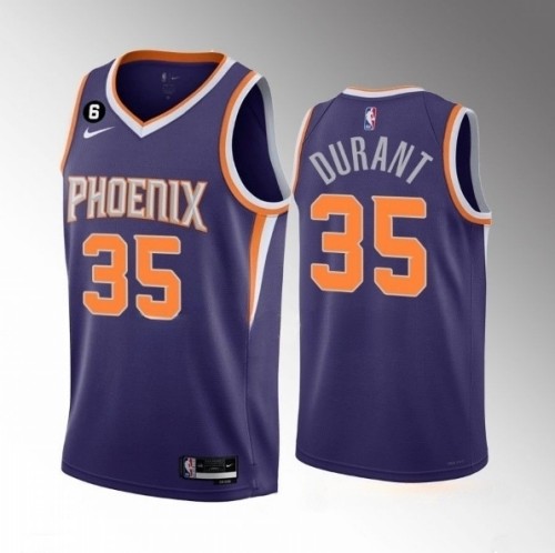 Mens Phoenix Suns #35 Kevin Durant Purple Icon Edition With NO.6 Patch Stitched Basketball Jersey->->NBA Jersey
